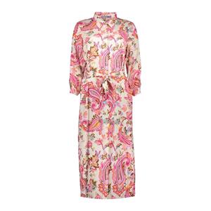 Geisha 47062-70 Aop Long Blousedress Jurk 10 Off-white/pink Combi