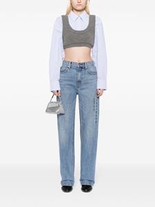 Alexander Wang logo-embossed straight-leg jeans - Blauw