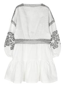 Ermanno Scervino Mini-jurk met geborduurde bloemen - Wit