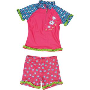 Playshoes tweedelige zwemsuit Bloemen Roze-86-92
