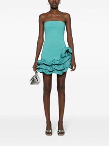 chiarabonilapetiterobe CHIARA BONI La Petite Robe Jersey mini-jurk met ruches - Groen