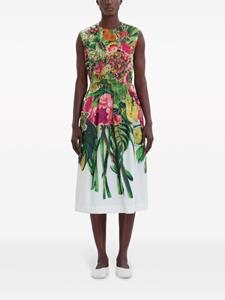 Marni Katoenen midi-rok met bloemenprint - Wit