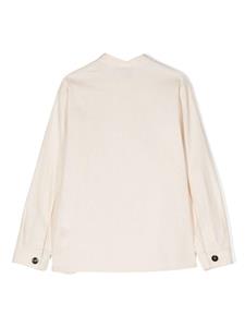 paolopecorakids Paolo Pecora Kids Shirt met logoprint van katoenblend - Beige