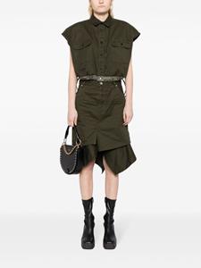 Sacai asymmetric cotton skirt - Groen