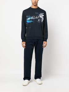 BOSS Sweater met print - Blauw