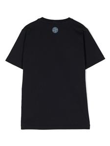 stoneislandjunior Stone Island Junior T-shirt met logo-applicatie - Blauw