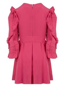 Lapin House ruffled belted dress - Roze