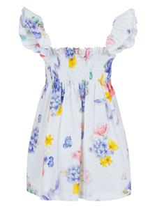 Lapin House floral-print cotton dress - Wit