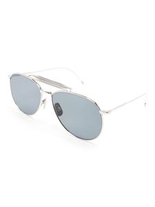 thombrowneeyewear Thom Browne Eyewear Zonnebril met piloten montuur - Zilver