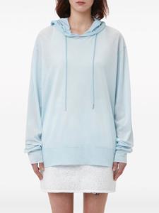 JW Anderson sheer cotton-blend hoodie - Blauw