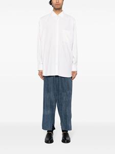 yohjiyamamoto Yohji Yamamoto Katoenen broek met wijde pijpen - Blauw