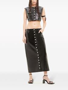 Courrèges Multiflex mini-rok met gelakte afwerking - Zwart