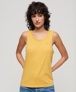 Superdry Vrouwen Tanktop met Laag Uitgesneden Ronde Hals Geel
