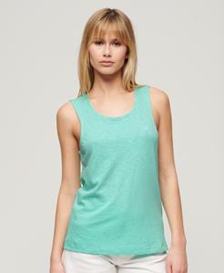 Superdry Vrouwen Tanktop met Lage, Uitgesneden Ronde Hals Groen