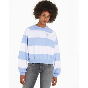 Tommy Jeans Sweatshirt "TJW RLX LETTERMAN STRP CREW EXT", mit allover Colorblock Streifen