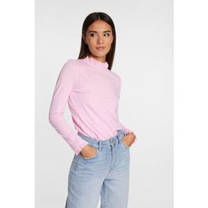 Rich & Royal Langarmshirt, mit Rüschenkante an Ausschnitt und Ärmelsaum