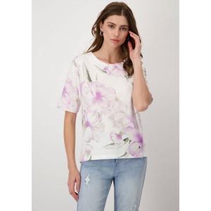 Monari Rundhalsshirt, mit Blumenmuster allover