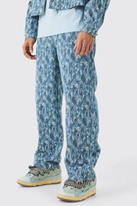Boohoo Onbewerkte Baggy Versleten Jeans, Light Blue
