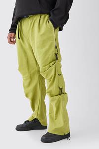 Boohoo Plus Baggy Nylon Broek Met Elastische Tailleband, Sage
