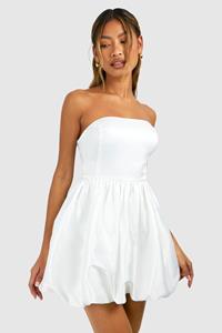 Boohoo Strapless Mini Jurk, White
