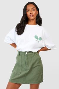 Boohoo Petite Cargo Mini Rokje, Khaki