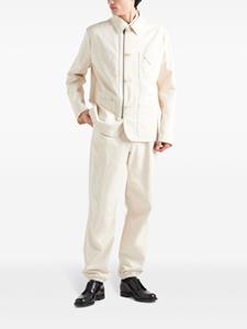 Prada Broek met visgraatpatroon - Beige