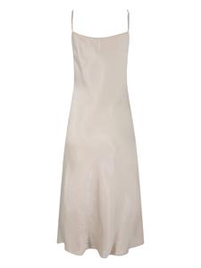 Vince Satijnen midi-jurk - Beige