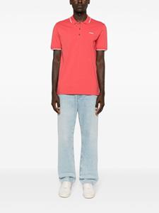 BOSS Piqué poloshirt met logo-applicatie - Rood