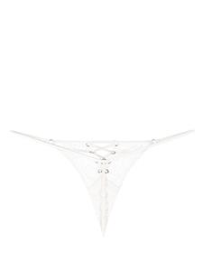 fleurdumal Fleur Du Mal Veterschoenen verfraaid met ringlets en V-string - Wit