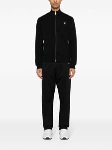 Karl Lagerfeld Sweater met logopatch en rits - Zwart