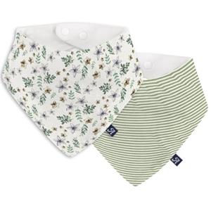 Alvi  Driehoekige sjaal 2-pack Petit Fleurs groen/wit