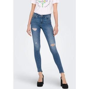 ONLY Skinny-fit-Jeans "ONLWAUW MID SK DESTROY DNM BJ210", mit Destroyed Effekt