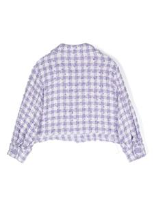 Monnalisa Blazer met gingham ruit - Paars