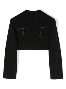 elisabettafranchilamiabambina Elisabetta Franchi La Mia Bambina Cropped blazer met strik - Zwart