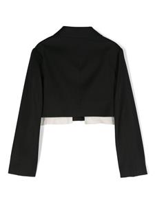 elisabettafranchilamiabambina Elisabetta Franchi La Mia Bambina Cropped blazer met geborduurd logo - Zwart