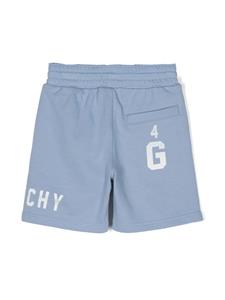 givenchykids Givenchy Kids Katoenen shorts met logoprint - Blauw