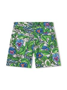 kenzokids Kenzo Kids Katoenen shorts met bloemenprint - Groen