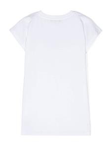 balmainkids Balmain Kids T-shirtjurk met logoprint - Wit