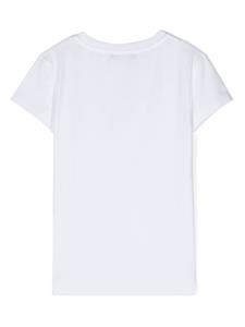 balmainkids Balmain Kids T-shirt met logo-applicatie - Wit