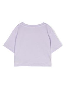 balmainkids Balmain Kids T-shirt met geborduurd logo - Paars