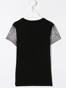 philipppleinjunior Philipp Plein Junior T-shirt met verfraaide mouwen - Zwart