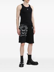 Marine Serre Crescent Moon-embroidered tank top - Zwart