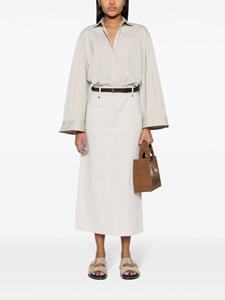 Brunello Cucinelli linen-blend straight skirt - Beige