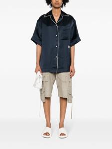 palmangels Palm Angels Zijden blouse met afwerking - Blauw