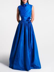 Catherine Regehr silk shirt and skirt set - Blauw