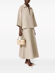 Valentino Garavani Flared linnen midi-rok - Beige