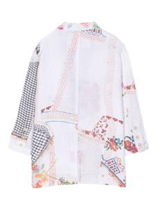 By Walid patchwork-print linen shirt - Veelkleurig