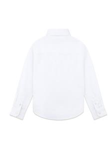 BOSS Kidswear embroidered-logo cotton shirt - Wit