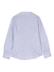 paolopecorakids Paolo Pecora Kids Gestreept shirt met geborduurd logo - Blauw
