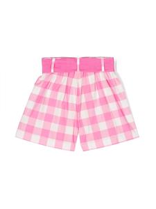 Monnalisa Shorts met gingham ruit - Roze